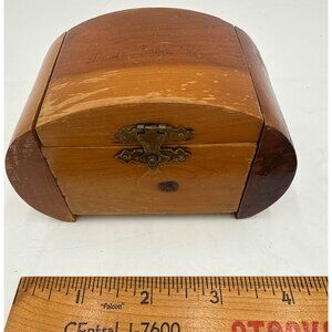 Vintage Miniature Wooden Trinket Keepsake or Jewelry Box Decor 4x2.5x2.5"